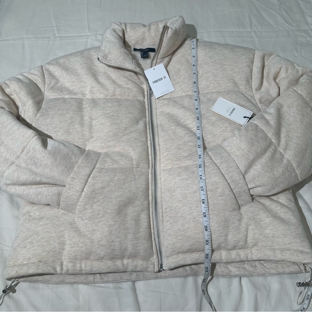 **New**Quilted French Terry Puffer sweater size s - Picture 2 of 16